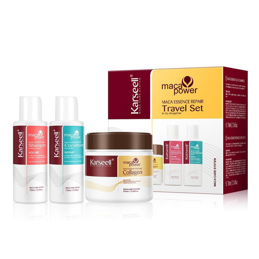 Karseell Reiseshampoo und Conditioner Set mit Kollagen-Haarmaske, 3-teiliges Reise-Set für den Urlaub, 70 ml + 70 ml + 100 ml