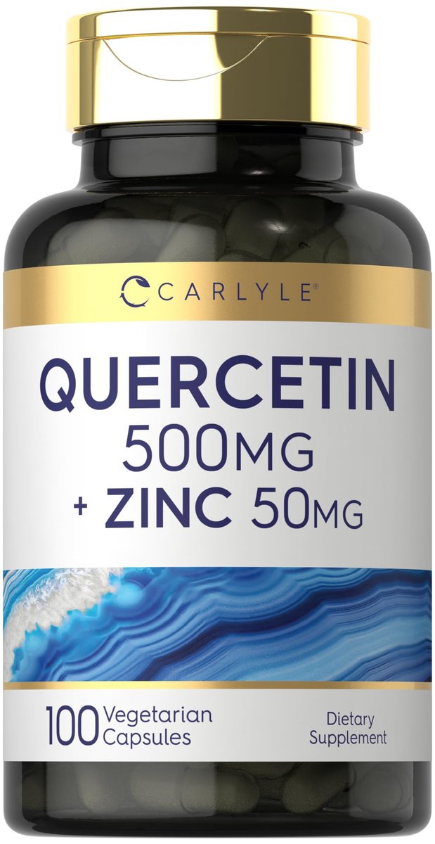 Carlyle Quercetin 500 mg Kapseln mit Zink 50 mg | 100 Stück | Nicht-GVO & Glutenfrei | Nahrungsergänzungsmittel