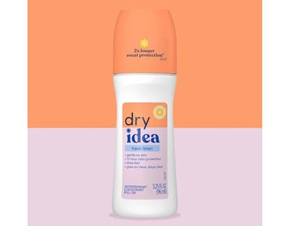 Dry Idea Deodorant 3,25 Unzen Roll-On Frische Leinen Antitranspirant (96 ml) (2er-Pack)
