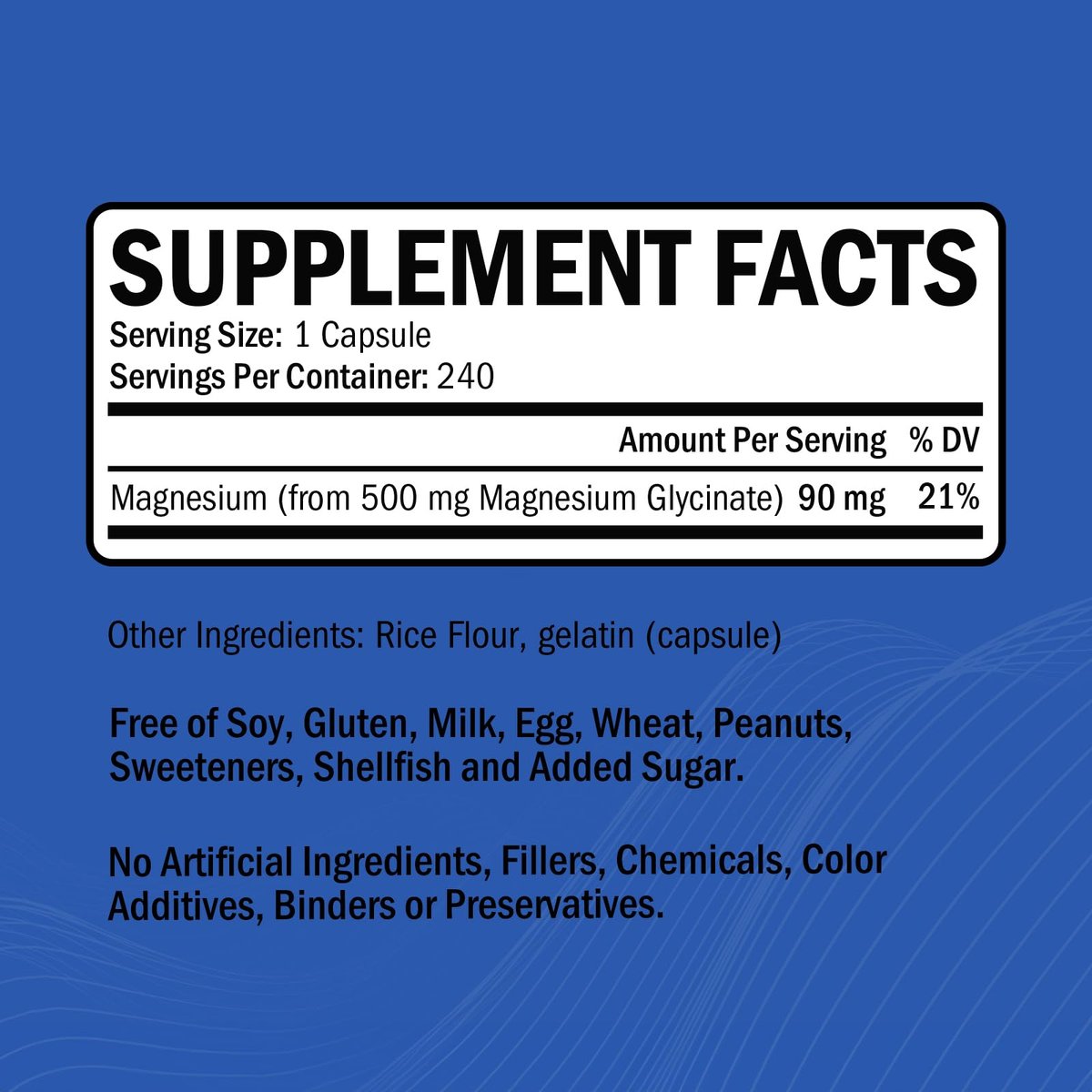 GOODBIO Magnesium Glycinat 500mg – Hochdosiertes Magnesiumpräparat mit hoher Absorption für Stressabbau, Schlaf, Herz- und Knochengesundheit, Nervenunterstützung – Non-GMO, Glutenfrei, Magenfreundlich, 240 Kapseln