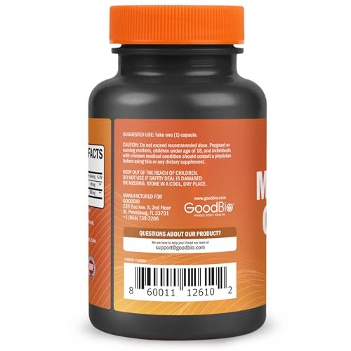 GOODBIO Magnesium Glycinat 500mg – Hochdosiertes Magnesiumpräparat mit hoher Absorption für Stressabbau, Schlaf, Herz- und Knochengesundheit, Nervenunterstützung – Non-GMO, Glutenfrei, Magenfreundlich, 240 Kapseln