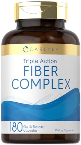 Carlyle Triple Action Fiber Complex | 180 Kapseln | Vegetarisch, Nicht-GVO und Glutenfrei