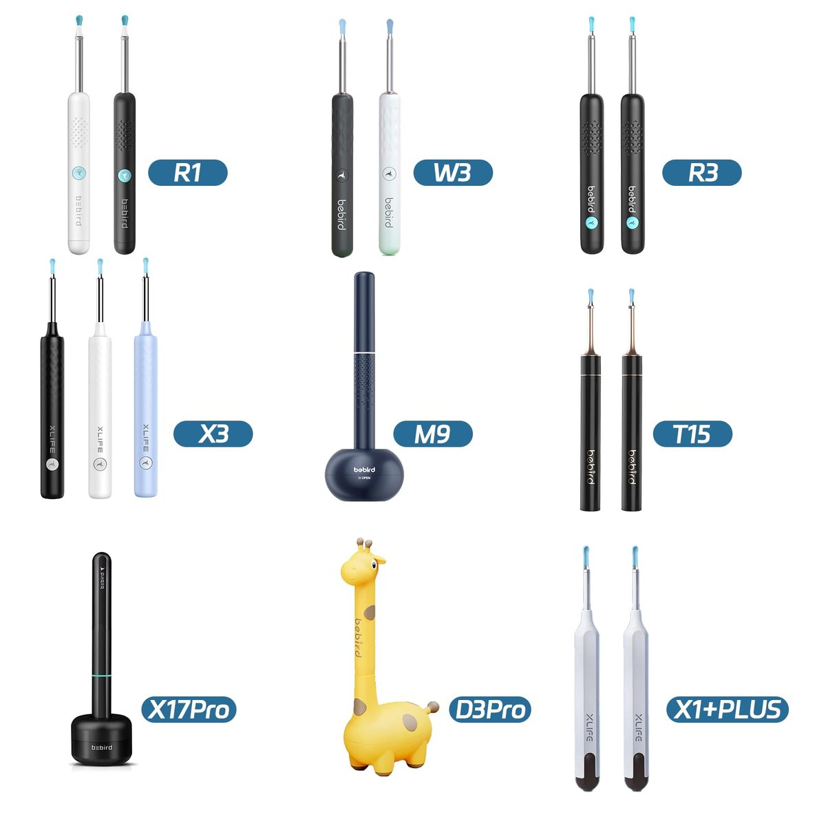 Bebird Ersatzspitzen Ear-10 10 Stück Ohrenschmalzentfernungsspitzen für nasse/trockene Ohrenreinigung – Original BEBIRD Ohrreiniger-Spitzen für R1/W3/R3/M9/T15/X3/D3Pro/X1+Plus (Durchmesser 3,5 mm)