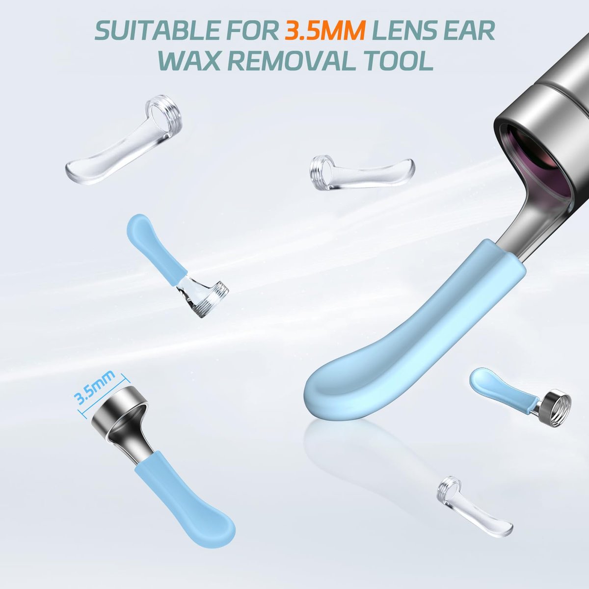 Bebird Ersatzspitzen Ear-10 10 Stück Ohrenschmalzentfernungsspitzen für nasse/trockene Ohrenreinigung – Original BEBIRD Ohrreiniger-Spitzen für R1/W3/R3/M9/T15/X3/D3Pro/X1+Plus (Durchmesser 3,5 mm)