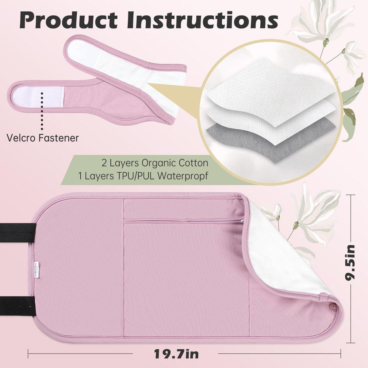 Rizinusöl-Pack-Wrap mit Bio-Baumwollflanell – Wiederverwendbare Rizinusöl-Packs für den Bauch – Rizinusöl-Pack für Leberreinigung – Lila (Rizinusöl nicht enthalten)
