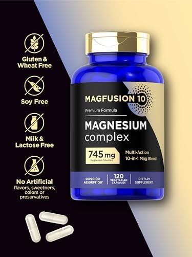 Magfusion-10 Magnesium Komplex 745mg | 120 Kapseln | 10-in-1 Mischung | Vegetarisch, Nicht-GVO, Glutenfrei
