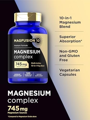 Magfusion-10 Magnesium Komplex 745mg | 120 Kapseln | 10-in-1 Mischung | Vegetarisch, Nicht-GVO, Glutenfrei