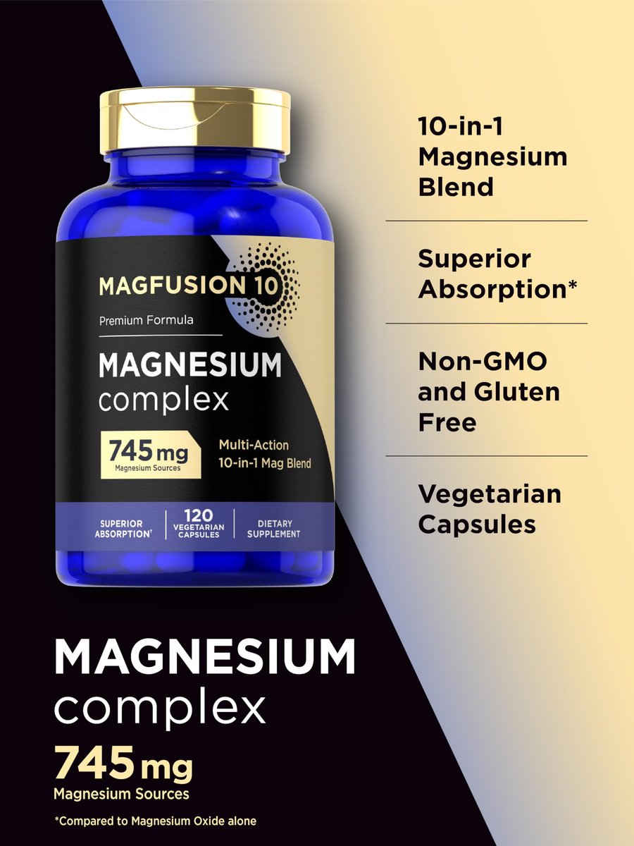Magfusion-10 Magnesium Komplex 745mg | 120 Kapseln | 10-in-1 Mischung | Vegetarisch, Nicht-GVO, Glutenfrei
