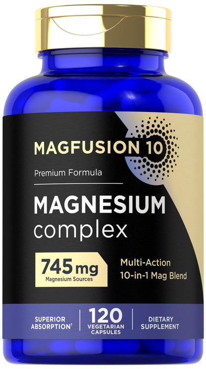 Magfusion-10 Magnesium Komplex 745mg | 120 Kapseln | 10-in-1 Mischung | Vegetarisch, Nicht-GVO, Glutenfrei