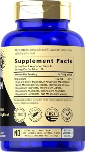 Magfusion-10 Magnesium Komplex 745mg | 120 Kapseln | 10-in-1 Mischung | Vegetarisch, Nicht-GVO, Glutenfrei