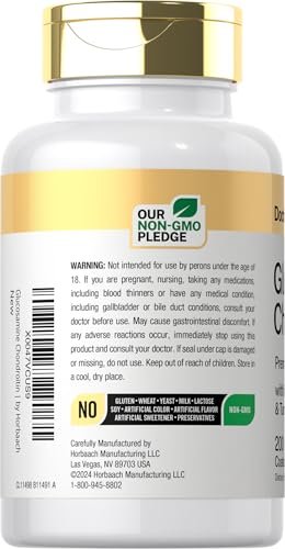 Doctor's Way Glucosamin Chondroitin MSM Kurkuma Komplex | 200 Kapseln | Nahrungsergänzungsmittel für Erwachsene | Non-GMO, Glutenfrei