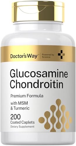 Doctor's Way Glucosamin Chondroitin MSM Kurkuma Komplex | 200 Kapseln | Nahrungsergänzungsmittel für Erwachsene | Non-GMO, Glutenfrei