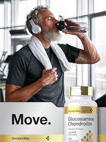 Doctor's Way Glucosamin Chondroitin MSM Kurkuma Komplex | 200 Kapseln | Nahrungsergänzungsmittel für Erwachsene | Non-GMO, Glutenfrei