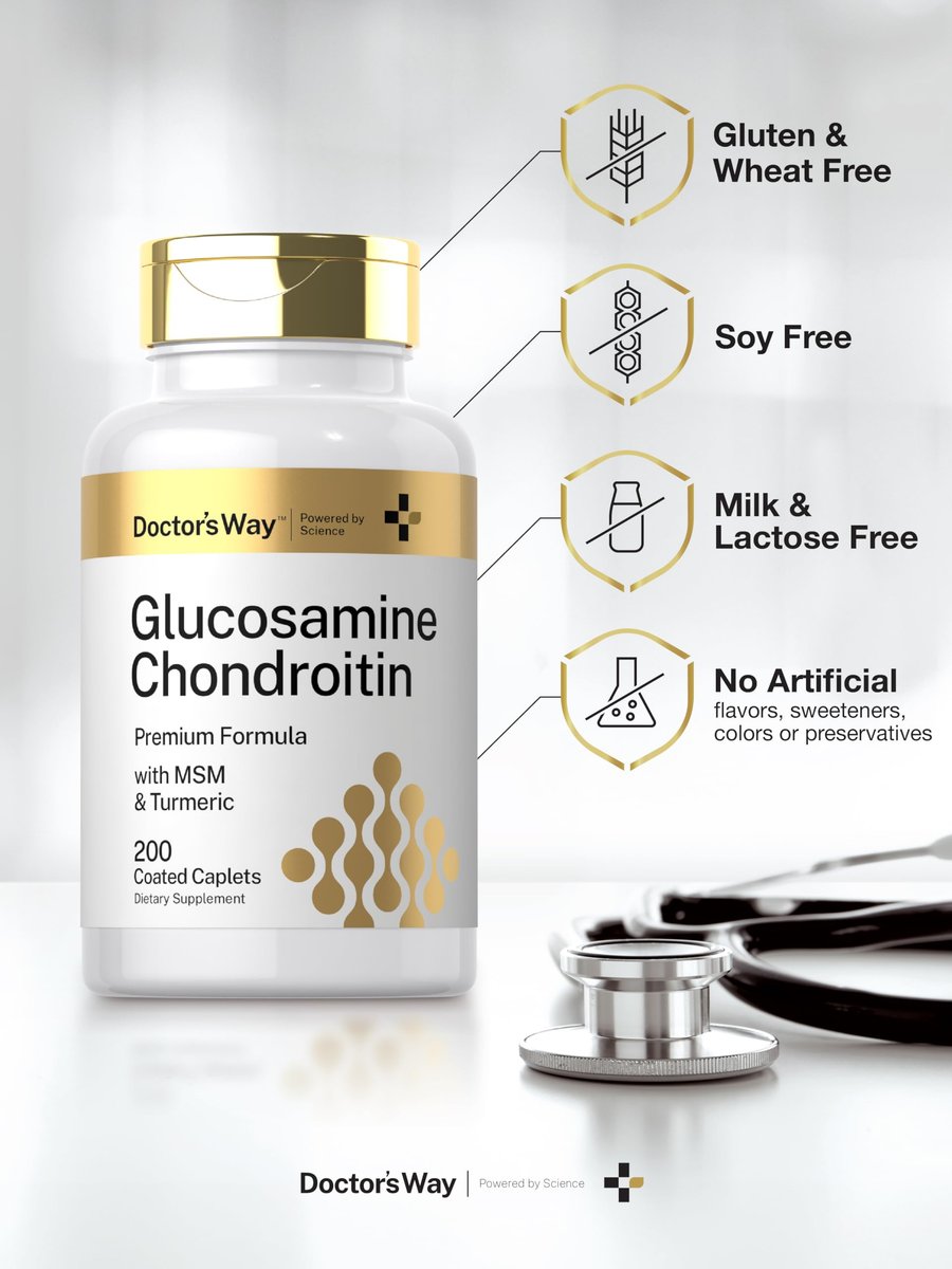 Doctor's Way Glucosamin Chondroitin MSM Kurkuma Komplex | 200 Kapseln | Nahrungsergänzungsmittel für Erwachsene | Non-GMO, Glutenfrei