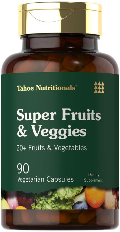 Tahoe Nutritionals Super Fruits und Gemüse Kapseln | 90 Kapseln | Vegetarisch, Nicht-GVO und Glutenfrei