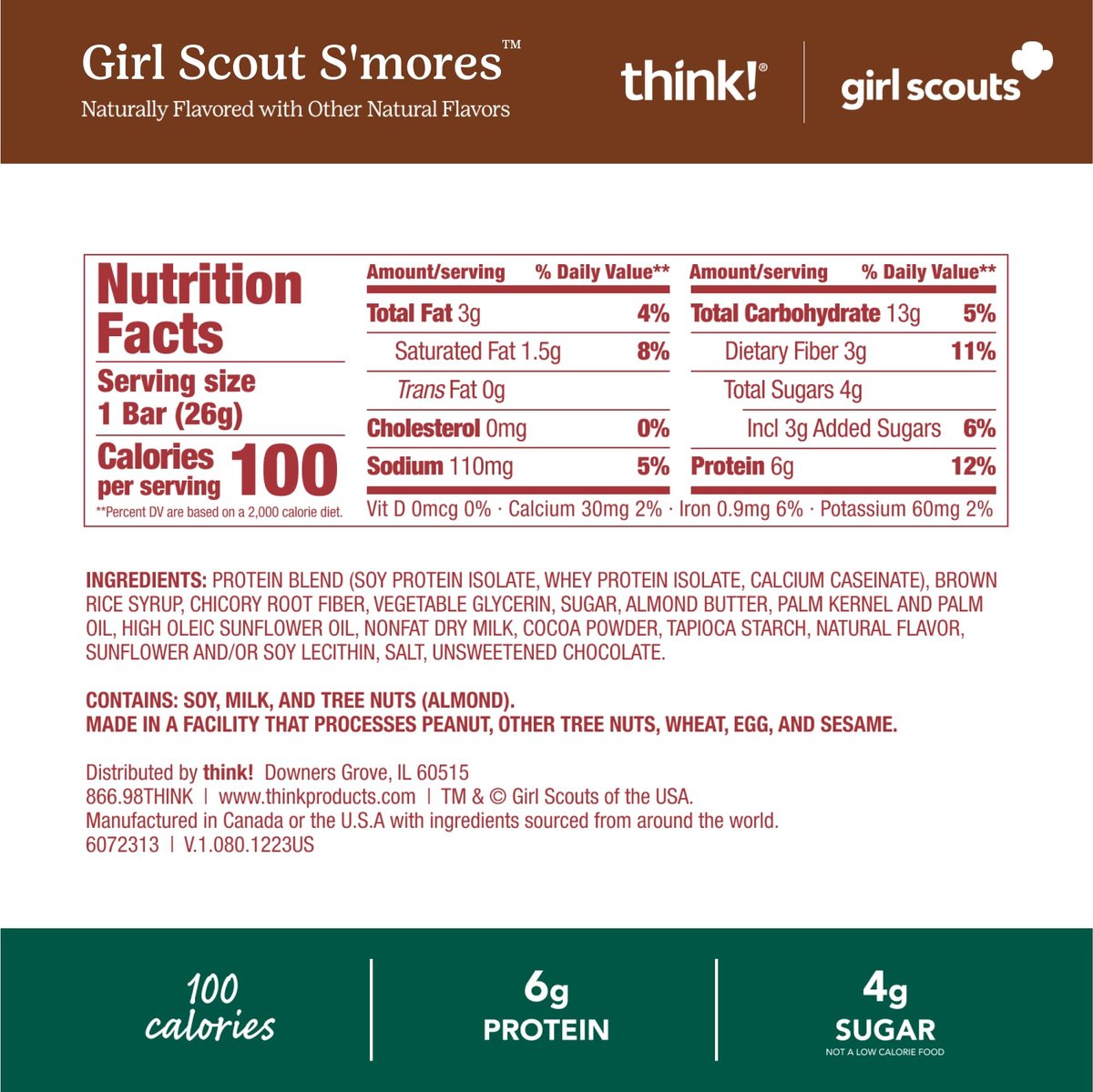 think! Girl Scout Minis S'mores - 15 Riegel Protein-Snack