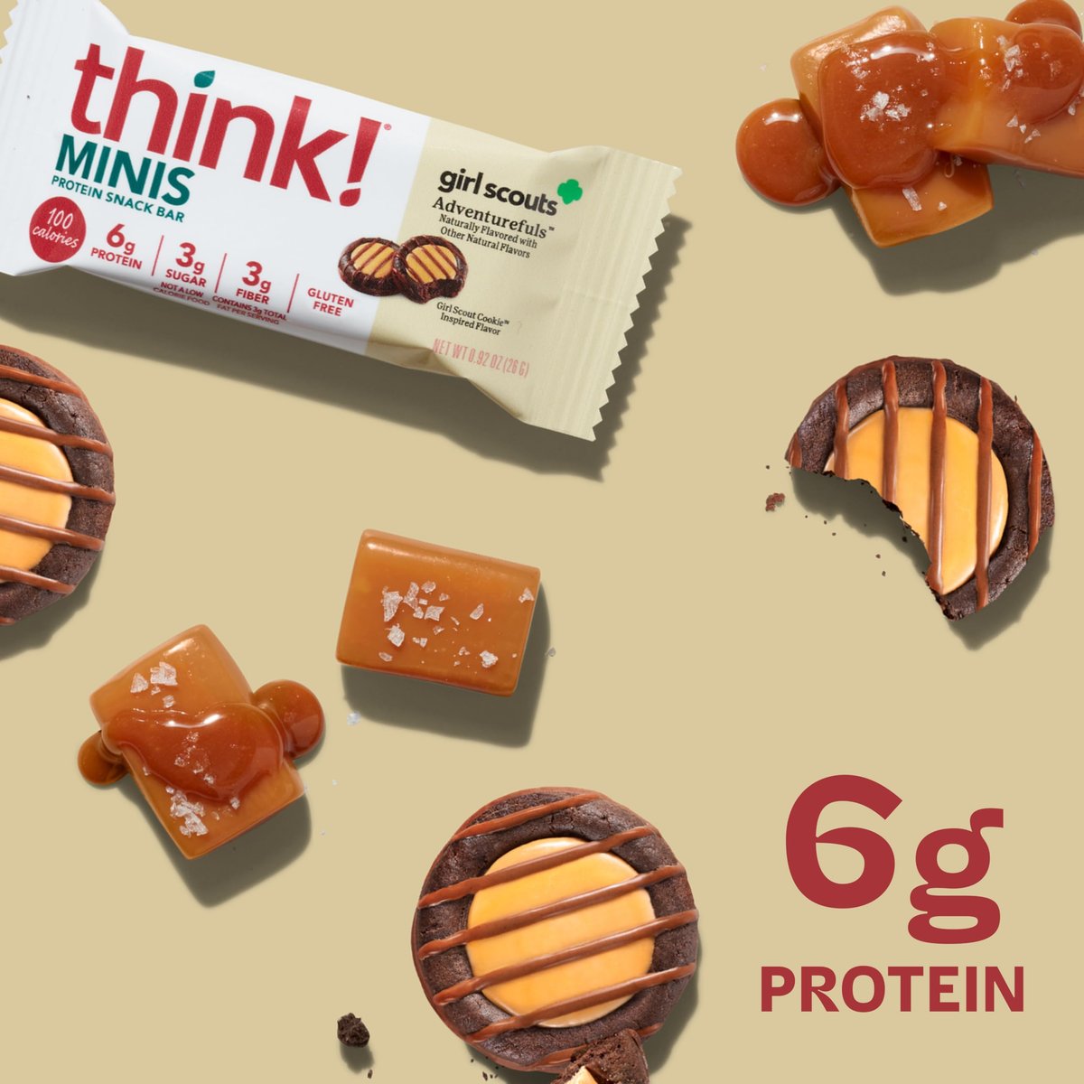 think! Girl Scout Minis, Adventurefuls, 15 Stück – Protein-Snack-Riegel