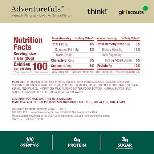 think! Girl Scout Minis, Adventurefuls, 15 Stück – Protein-Snack-Riegel