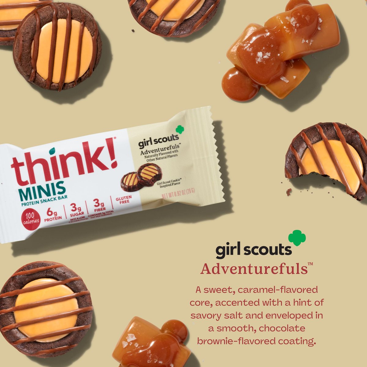 think! Girl Scout Minis, Adventurefuls, 15 Stück – Protein-Snack-Riegel
