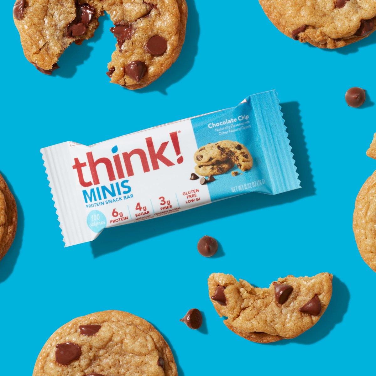 think! Minis, Schokoladenstückchen, 15er-Pack, Proteinriegel