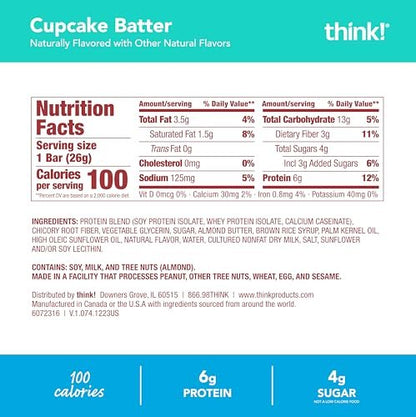 think! Minis Cupcake Batter Proteinriegel, 15 Riegel