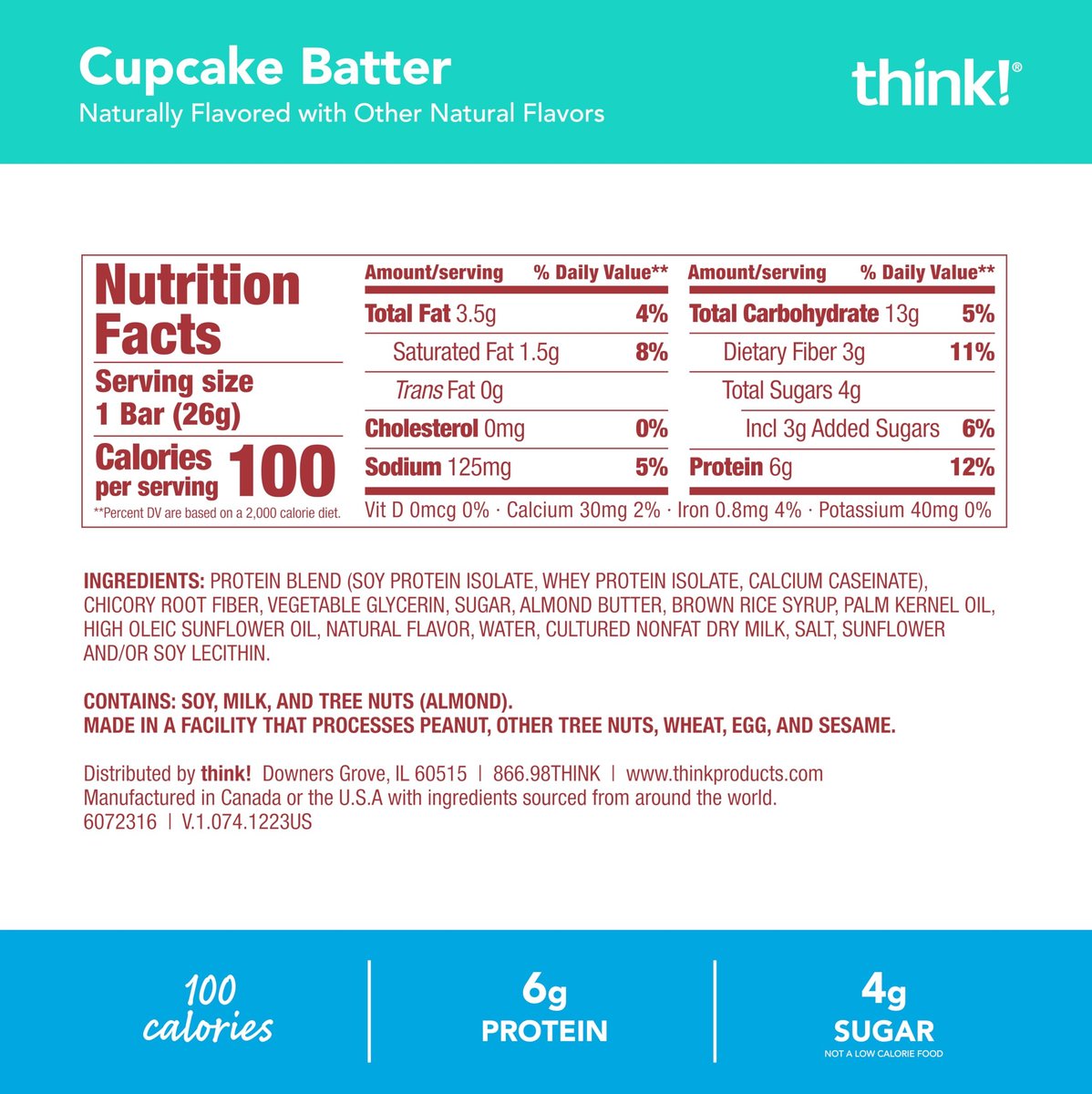 think! Minis Cupcake Batter Proteinriegel, 15 Riegel
