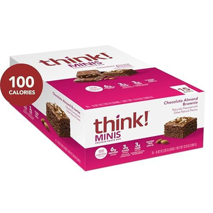 think! Minis, Chocolate Almond Brownie, 15 Riegel – Protein-Snack