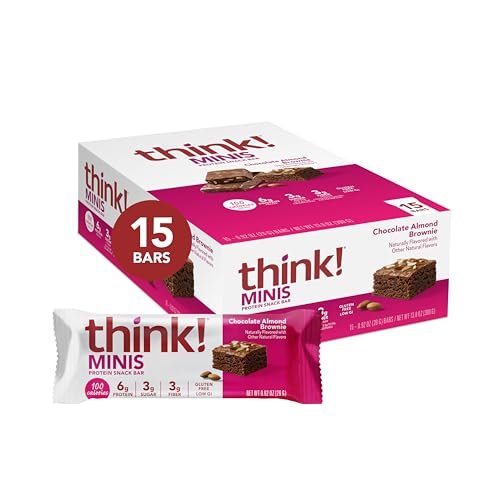 think! Minis, Chocolate Almond Brownie, 15 Riegel – Protein-Snack