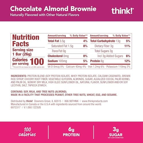 think! Minis, Chocolate Almond Brownie, 15 Riegel – Protein-Snack