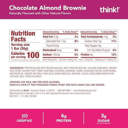 think! Minis, Chocolate Almond Brownie, 15 Riegel – Protein-Snack
