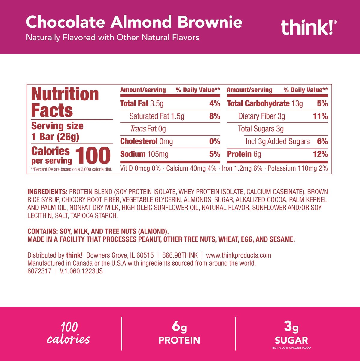 think! Minis, Chocolate Almond Brownie, 15 Riegel – Protein-Snack
