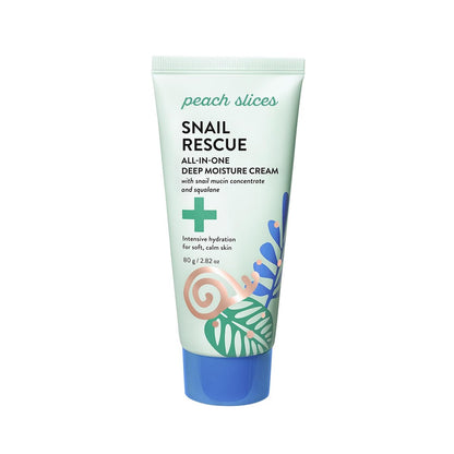Peach Slices Snail Rescue All-in-One Deep Moisture Cream – Intensive Feuchtigkeitspflege mit Schneckenschleim, Squalan, Hyaluronsäure & Cica – 2,82 oz