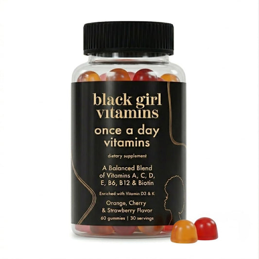 Black Girl Vitamins Einmal täglich – Vegane Multi-Vitamin-Gummis für Frauen mit Vitamin A, B, C, E und Zink – Immununterstützung – 60 Stück (30-Tage-Vorrat, Erdbeergeschmack)