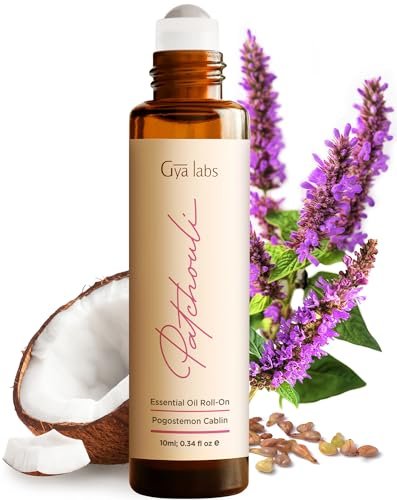 Gya Labs Patchouli Ätherisches Öl Roll-On – 0,34 Fl Oz – Reisegröße für Camping, Haut, Aromatherapie und Entspannung