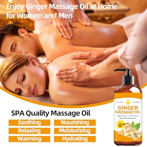 Ingweröl Massageöl für Massagetherapie, Ingweröl Lymphdrainage, Muskelkater Massageöl, Natürliches Ingwer Körperöl für Gua Sha Massage mit Arnikaöl - Wärmend, Entspannend, Beruhigend für die Muskeln