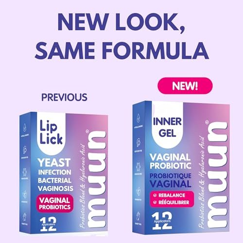 Muun Frauen Scheidenprobiotika gegen Hefepilzinfektionen & bakterieller Vaginose – 12er-Pack Vaginal-Moisturizer bei Trockenheit & zur Förderung des pH-Gleichgewichts, feminine Geruchselimination & Vaginalgesundheit, hormon- & östrogenfrei
