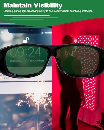 LIGHTMEUP Rotlicht-Schutzbrille – Überlegener Augenschutz für Infrarot- & LED-Licht-Sessions – Blockt schädliche Wellenlängen 200-2000nm – Leichte, komfortable Röntgenbrille