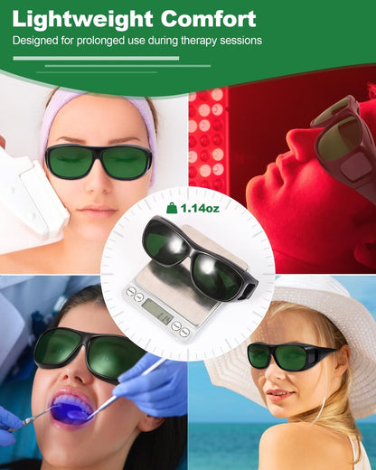 LIGHTMEUP Rotlicht-Schutzbrille – Überlegener Augenschutz für Infrarot- & LED-Licht-Sessions – Blockt schädliche Wellenlängen 200-2000nm – Leichte, komfortable Röntgenbrille