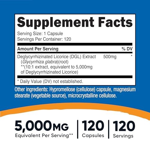 Nutricost DGL Deglycyrrhizinated Licorice Extract 120 Kapseln für 120 Portionen pro Flasche - GVO-frei, glutenfrei, vegan