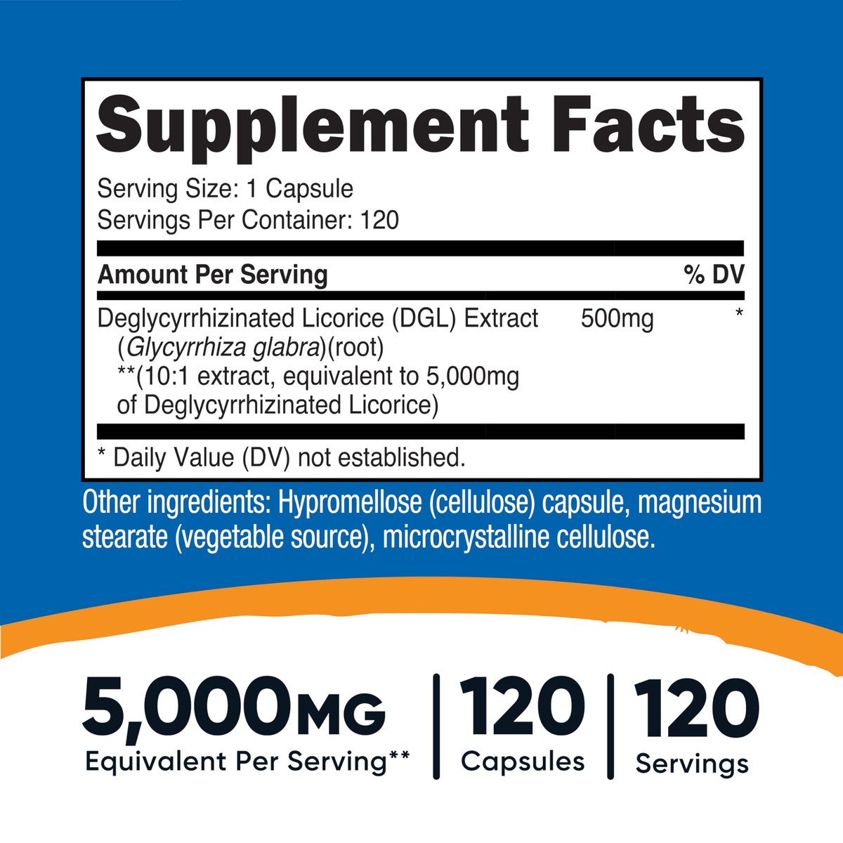 Nutricost DGL Deglycyrrhizinated Licorice Extract 120 Kapseln für 120 Portionen pro Flasche - GVO-frei, glutenfrei, vegan