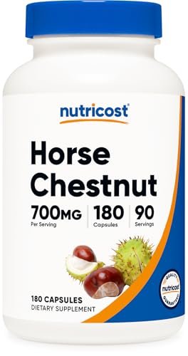 Nutricost Rosskastanien-Extrakt Kapseln 700 mg pro Portion, 180 Kapseln, 90 Portionen - Nicht-GVO, vegan