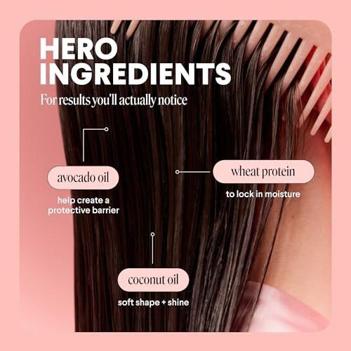 MONDAY HAIRCARE Glättendes Shampoo + Conditioner Set (2er-Pack) 27 oz je Flasche – Für krauses, grobes & lockiges Haar mit Kokosöl, Sheabutter & Vitamin E – 100% recycelbare Flasche – Pink