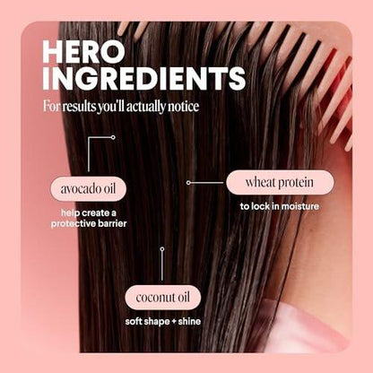 MONDAY HAIRCARE Glättendes Shampoo + Conditioner Set (2er-Pack) 27 oz je Flasche – Für krauses, grobes & lockiges Haar mit Kokosöl, Sheabutter & Vitamin E – 100% recycelbare Flasche – Pink