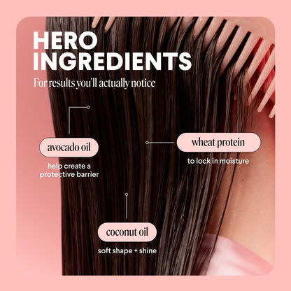 MONDAY HAIRCARE Glättendes Shampoo + Conditioner Set (2er-Pack) 27 oz je Flasche – Für krauses, grobes & lockiges Haar mit Kokosöl, Sheabutter & Vitamin E – 100% recycelbare Flasche – Pink