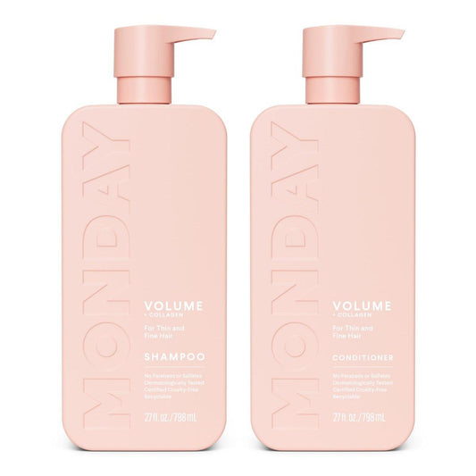 MONDAY HAIRCARE Volume Shampoo & Conditioner Set (2er-Pack, 27 oz) für feines, dünnes und fettiges Haar – mit Kokosöl, Ingwerextrakt und Vitamin E – 100% recycelbare Flasche