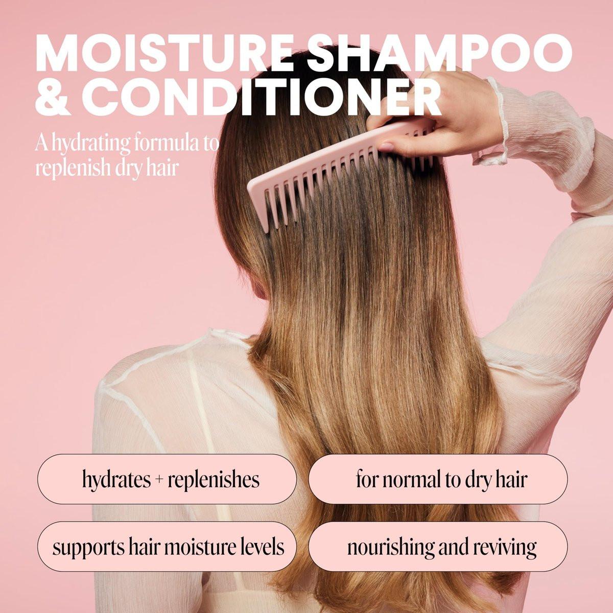 MONDAY HAIRCARE Feuchtigkeitsshampoo & Conditioner Set – 2 x 27 oz für trockenes, krauses & gestresstes Haar mit Kokosöl, Reisprotein, Sheabutter & Vitamin E