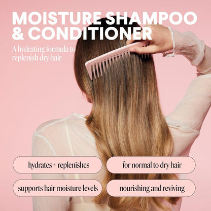 MONDAY HAIRCARE Feuchtigkeitsshampoo & Conditioner Set – 2 x 27 oz für trockenes, krauses & gestresstes Haar mit Kokosöl, Reisprotein, Sheabutter & Vitamin E