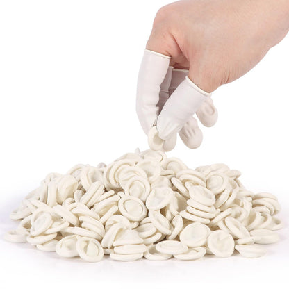 Ueixieo Weiße Latex-Fingerlinge – Einweg-Fingerschutz, mittlere Größe, ca. 210 Stück