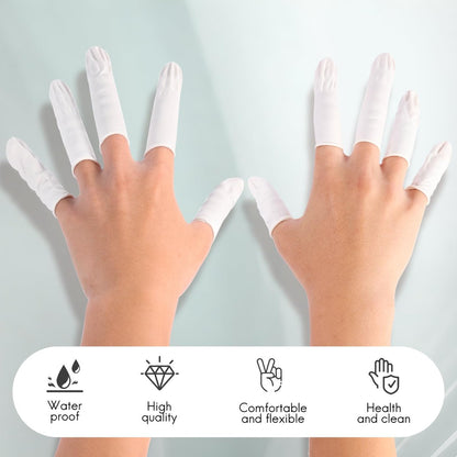 Ueixieo Weiße Latex-Fingerlinge – Einweg-Fingerschutz, mittlere Größe, ca. 210 Stück