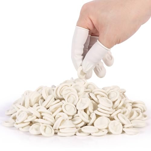 Ueixieo Weiße Latex-Fingerlinge – Einweg-Fingerschutz, mittlere Größe, ca. 210 Stück